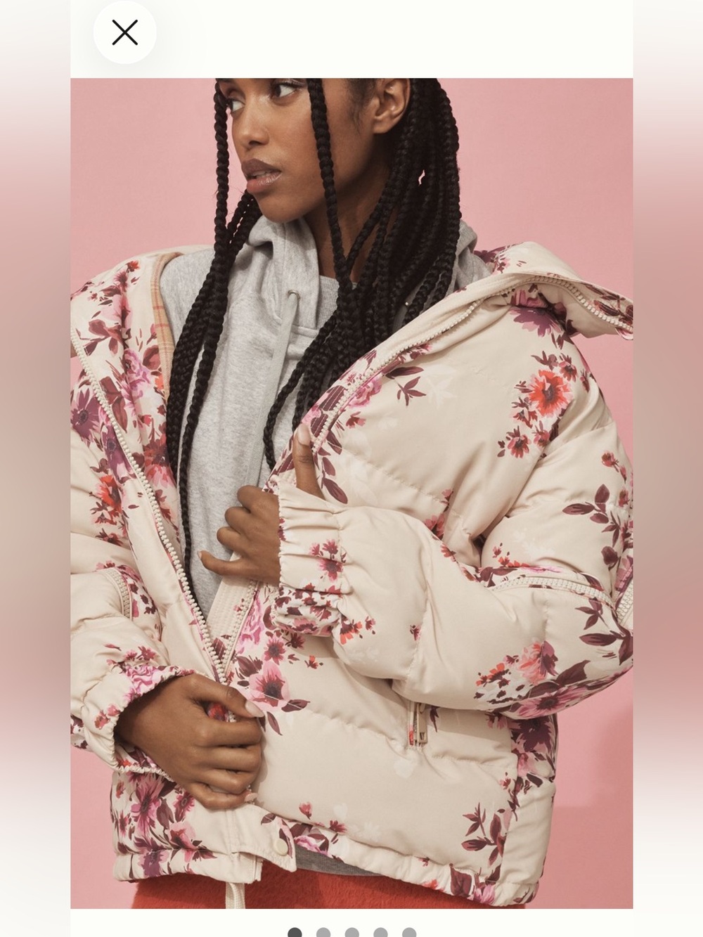 OOFWear NWOT Puffer Floral Jacket/Cape Medium